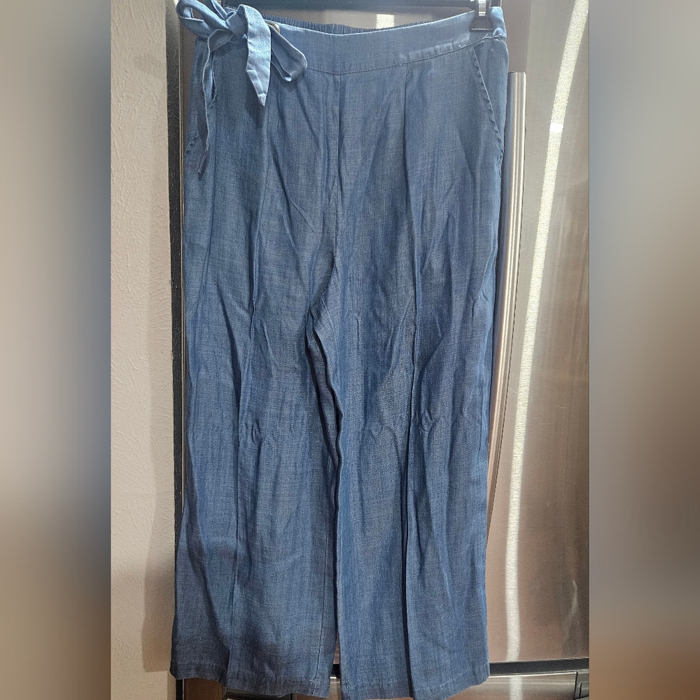 Skies Are Blue Cropped Palazzo Pants